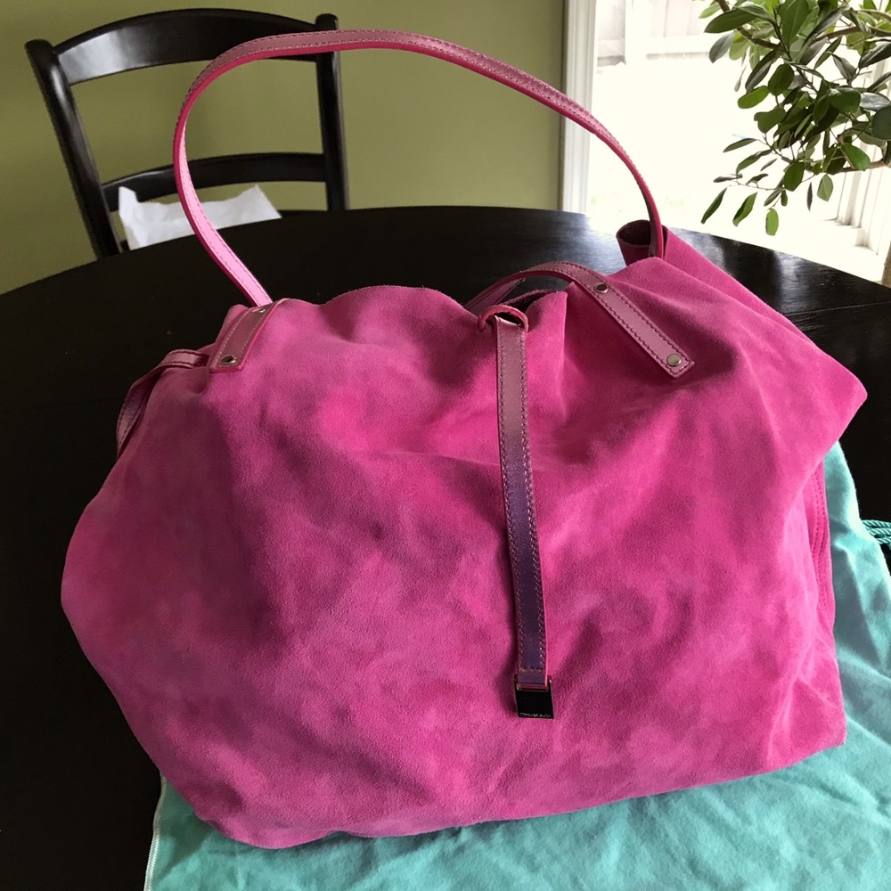 Tiffany&Co Suede Pink Reversible Tote Large
